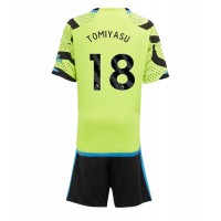 Camiseta Arsenal Takehiro Tomiyasu #18 Segunda Equipación Replica 2023-24 para niños mangas cortas (+ Pantalones cortos)